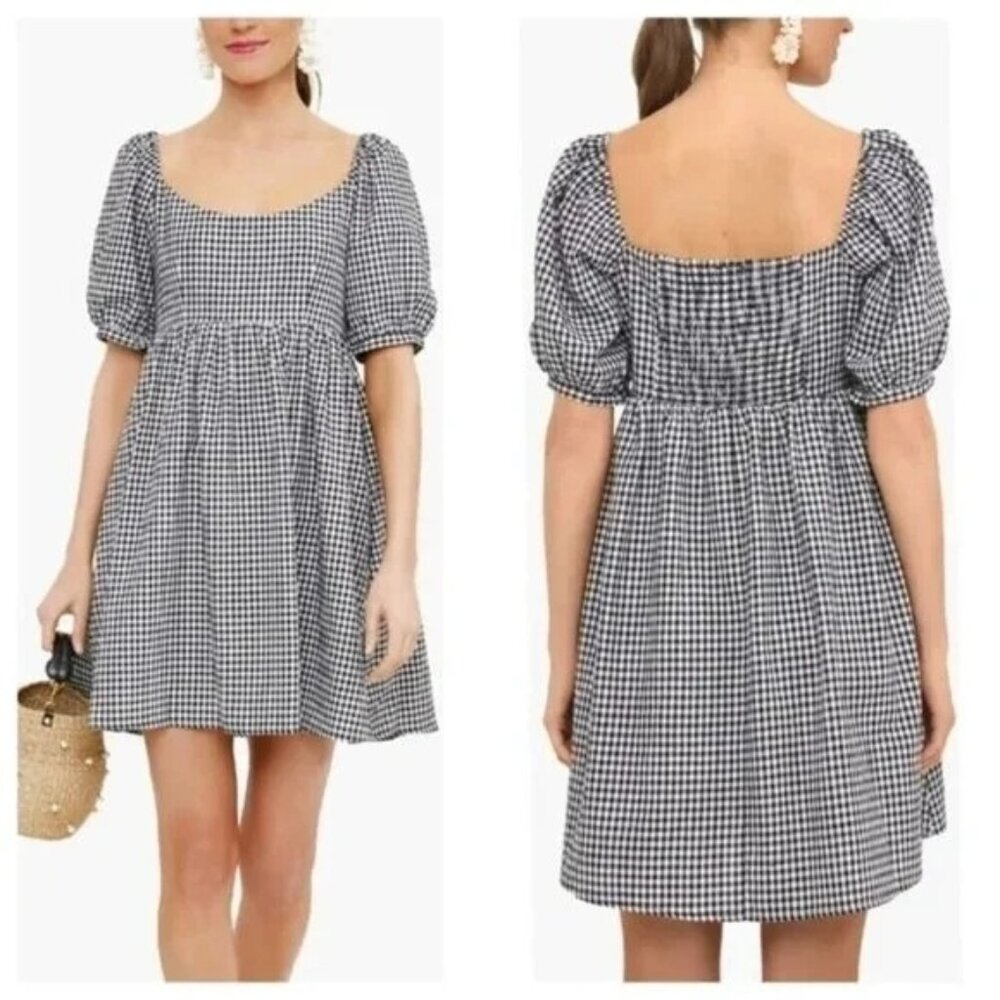 Tuckernuck Pomander Place Black Gingham Abigail Mini Dress Womens Size Small